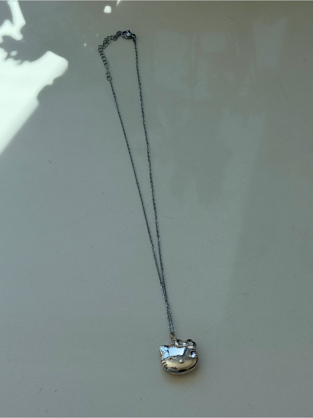 Sterling Silver Hello Kitty Charm Pendant necklace - Silver